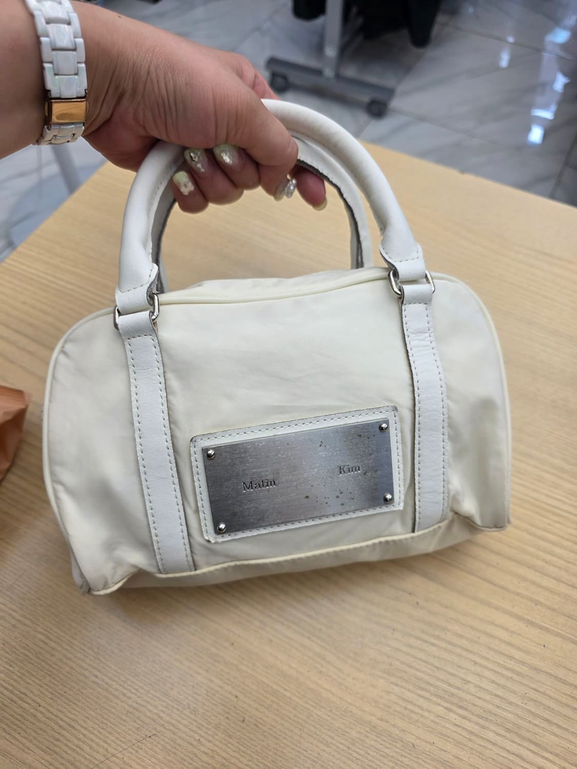 마뗑킴 베이비 스포티 토트백 아이보리 끈x 상품이미지3