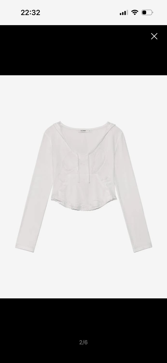 새상품) 글로니 머핀 후드 탑 화이트 상품이미지2