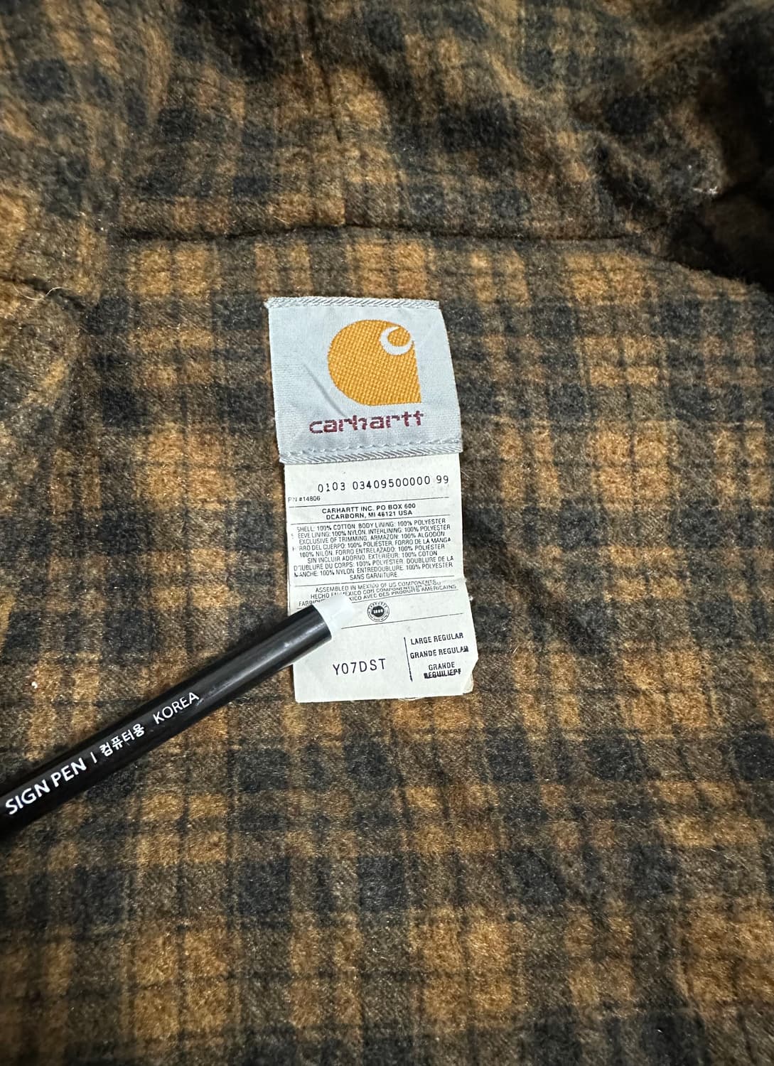 칼하트 Y07 DST 데님 액티브 후드 자켓 L 상품이미지6