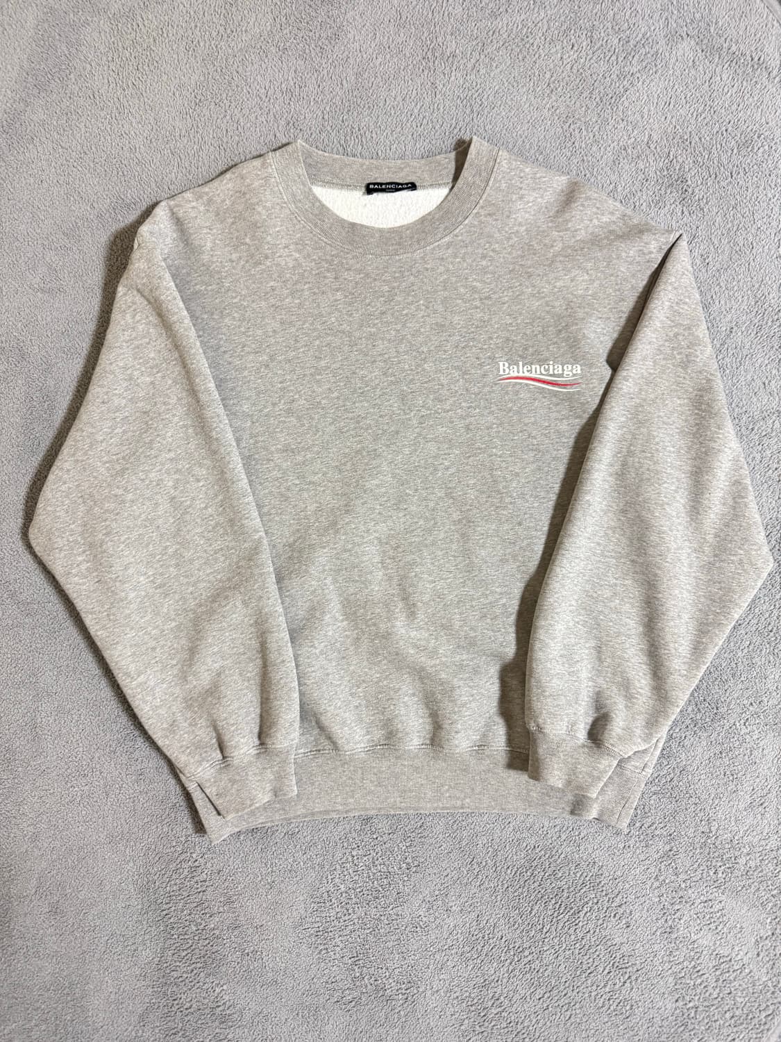 [M]발렌시아가 웨이브로고 맨투맨 그레이 상품이미지1