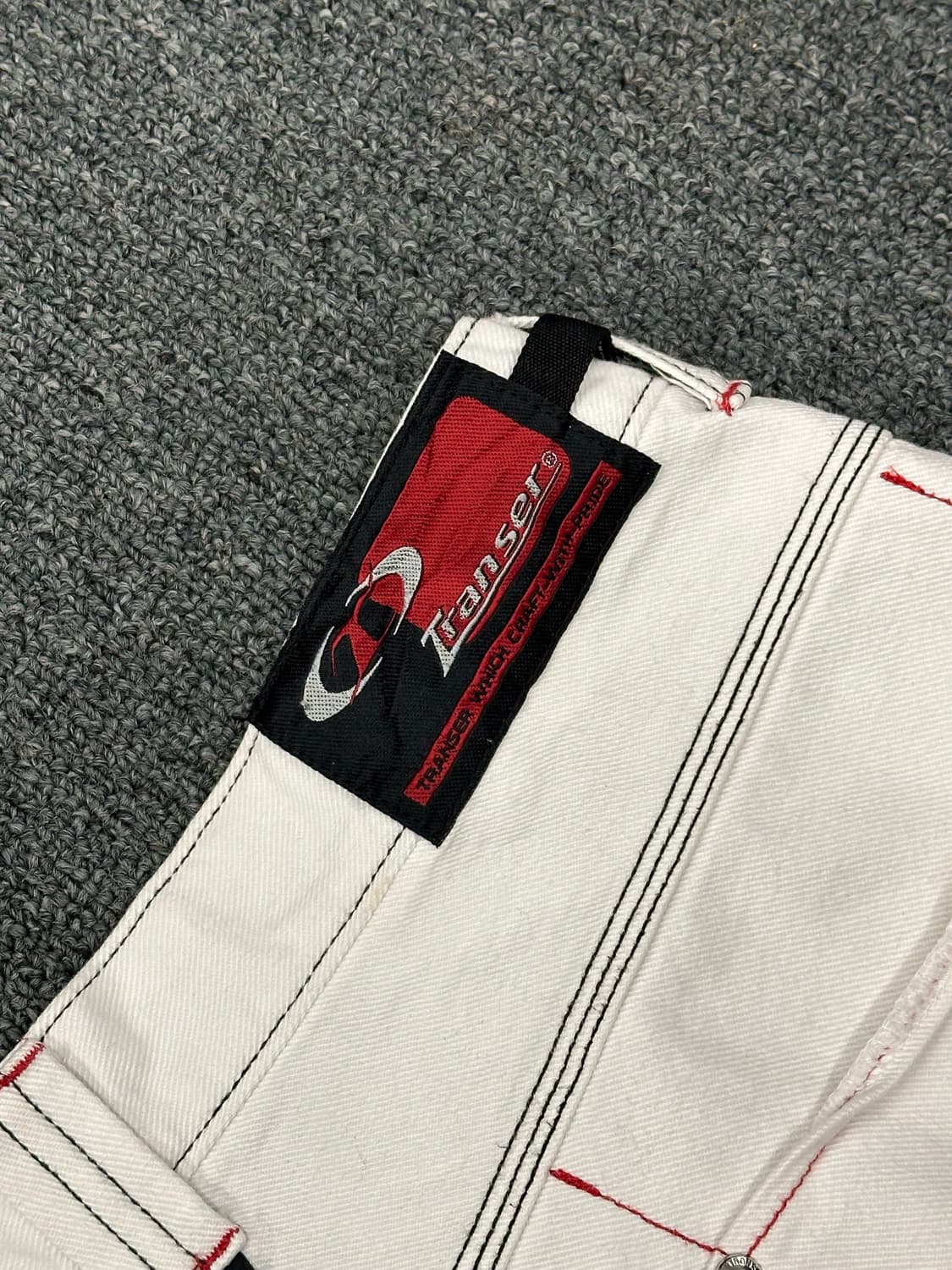 2L)Transer 빈티지 더블니 사이드포켓 화이트 힙합팬츠 상품이미지7