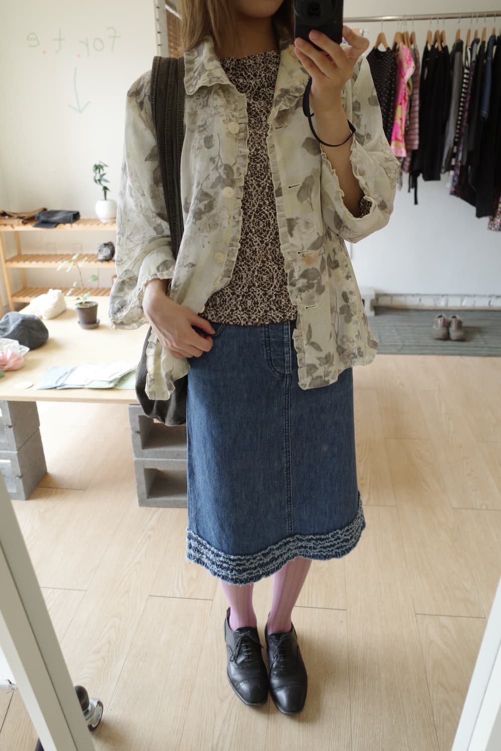 frill denim skirt  상품이미지5