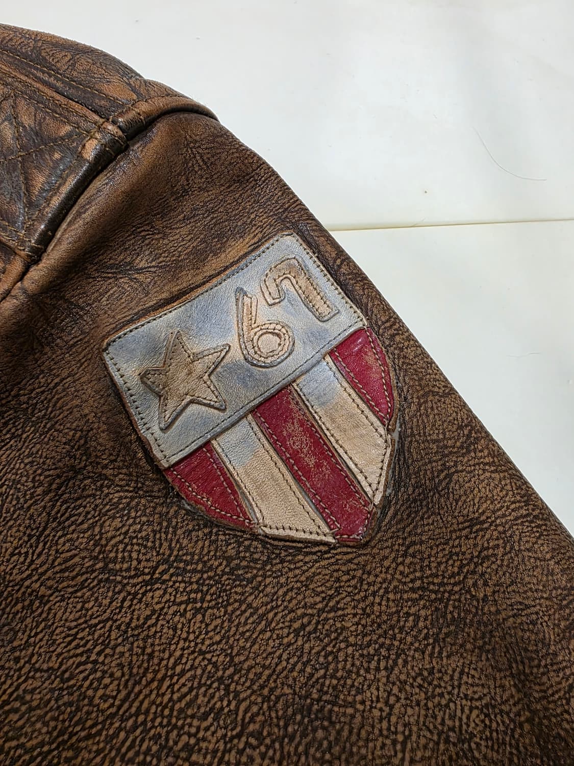 폴로 랄프로렌 A-2 플라잉 타이거 구형 레더 자켓 (M사이즈) 상품이미지5