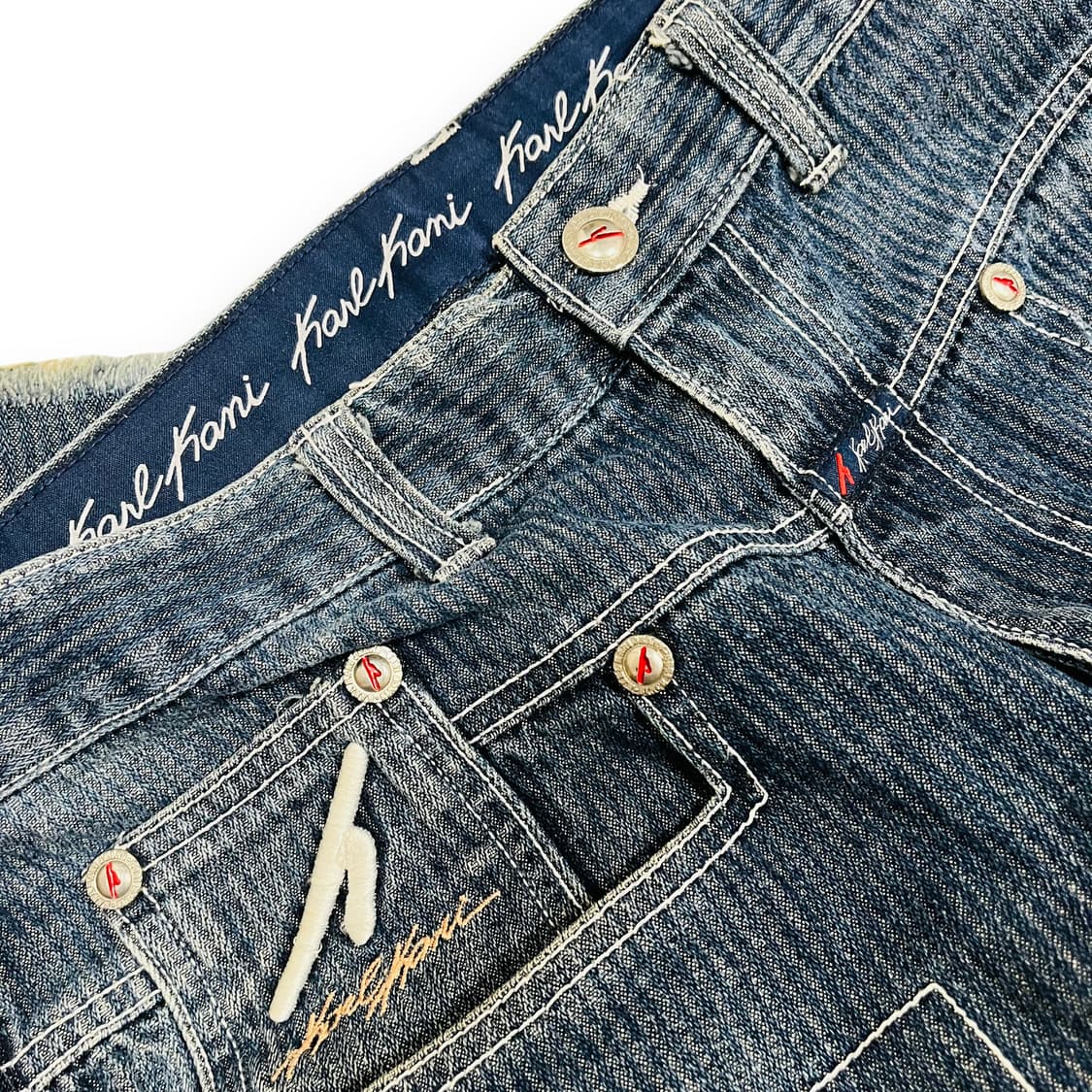 칼 카니 올드스쿨 23 Stripe 워시드 빈티지 데님 팬츠 상품이미지6