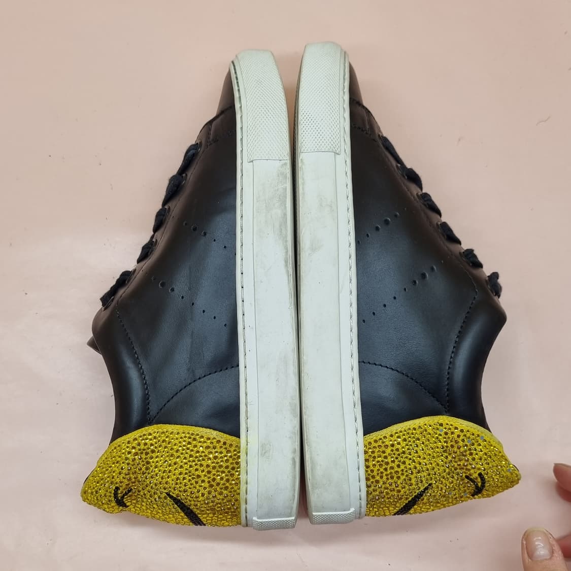 알베르토페르마니 블랙 레더 스니커즈 240 상품이미지5