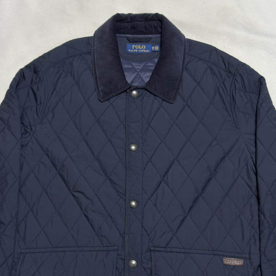 1XB 폴로랄프로렌 코듀로이 카라 네이비 퀼팅 자켓 상품이미지1