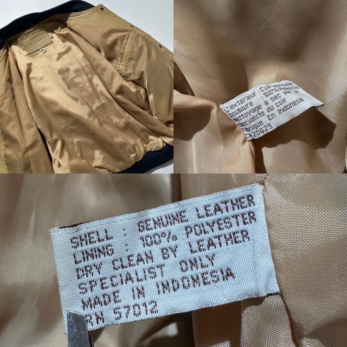 90‘s 게스 레더 바시티 자켓 상품이미지10