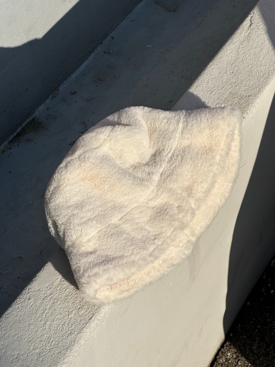 [M] 빈티지 플리스 아이보리 버킷햇 모자 상품이미지5