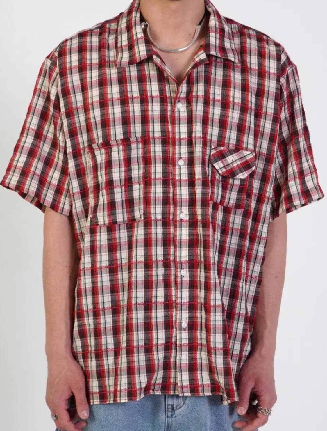 반팔 체크셔츠 상품이미지1