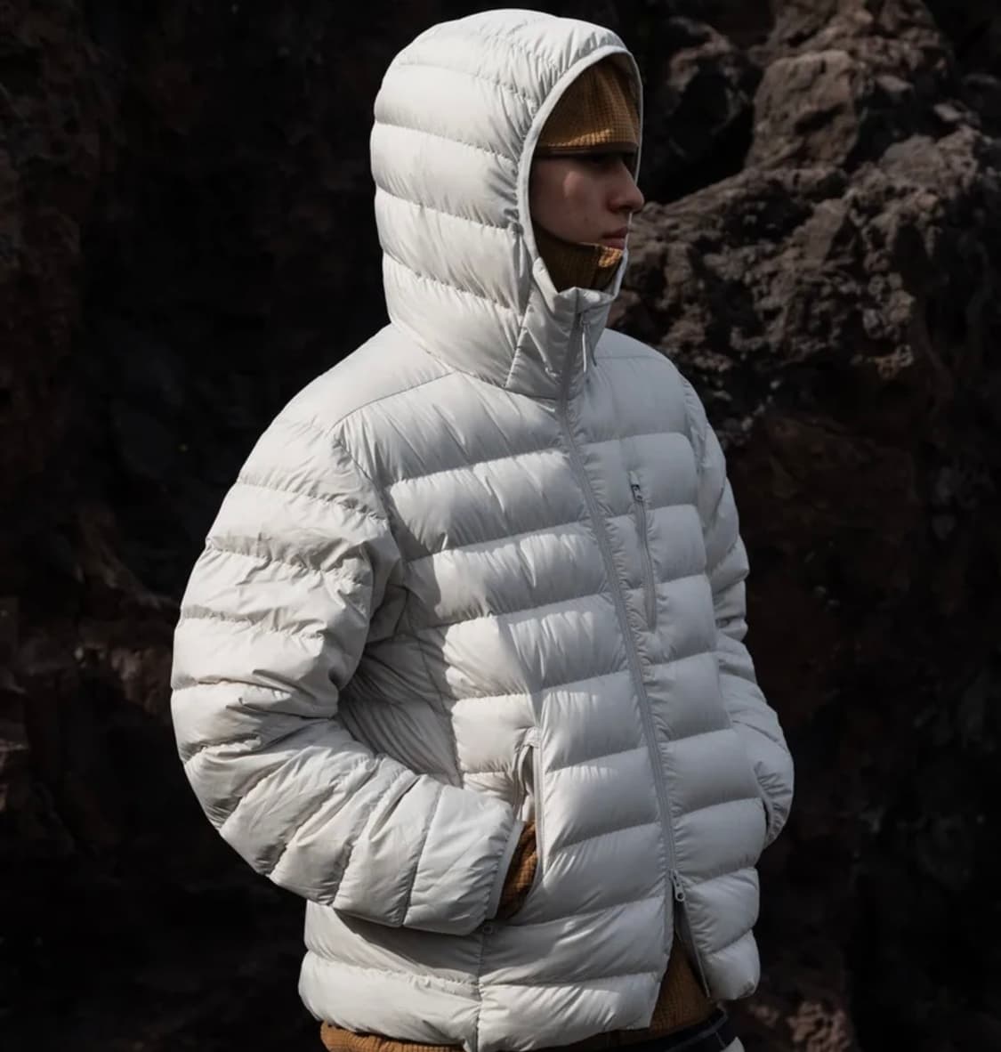 무신사 시티 레저 후디드 라이트 다운 재킷 경량 패딩 [스톤 화이트] 상품이미지1