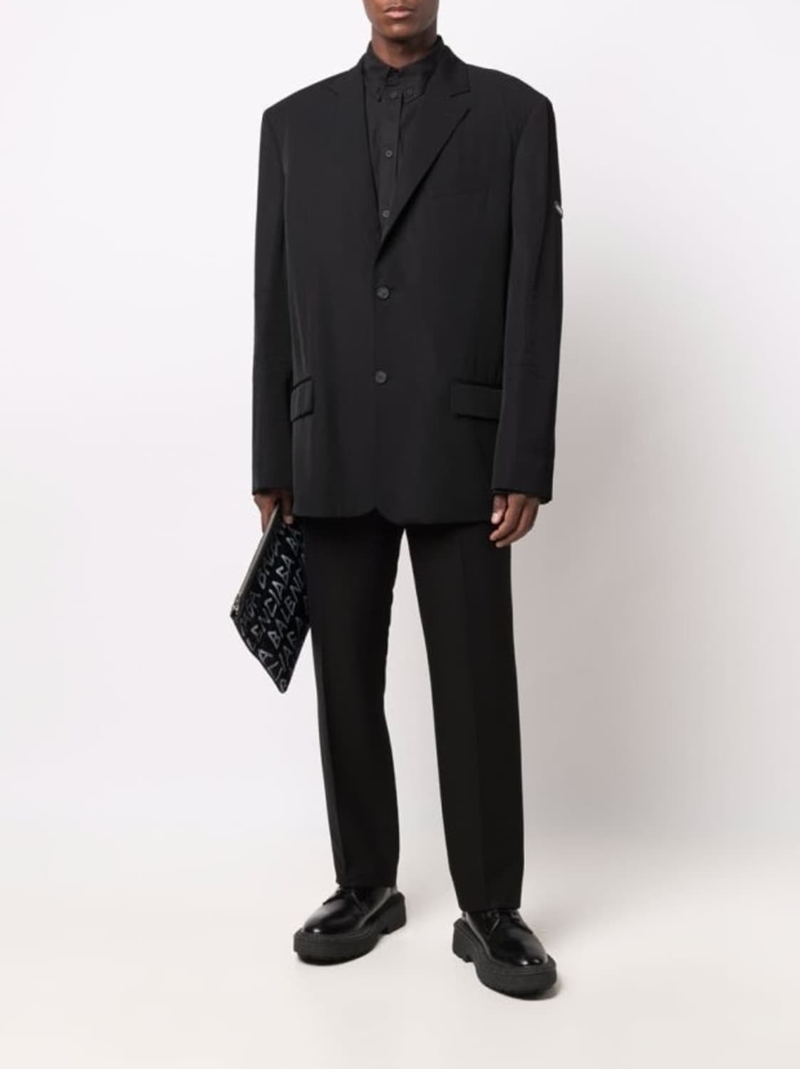 정품 발렌시아가 로고 워시드 체크 블레이저 자켓 상품이미지2