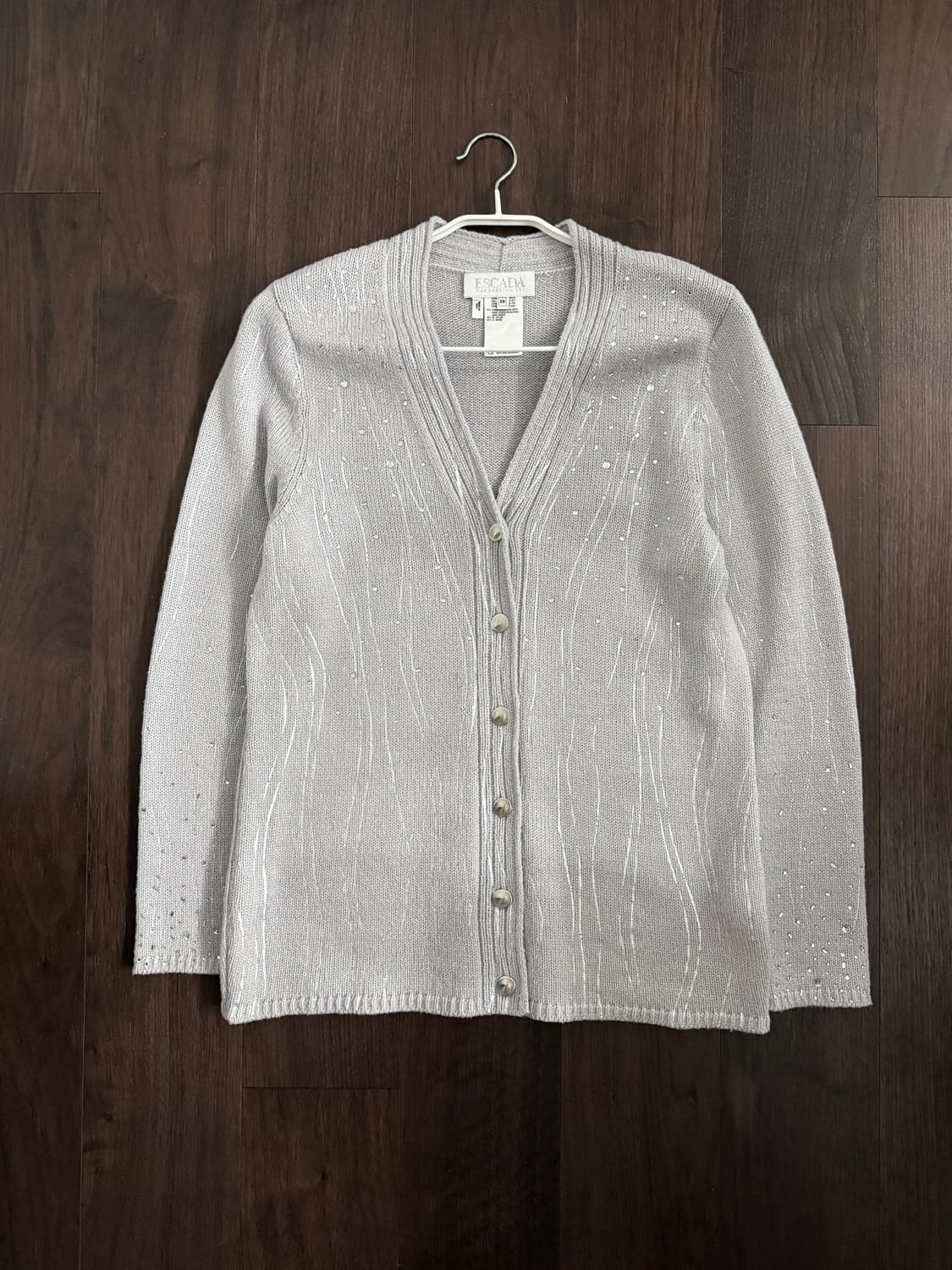 ESCADA 에스까다 아이스그레이 큐빅 가디건 상품이미지1