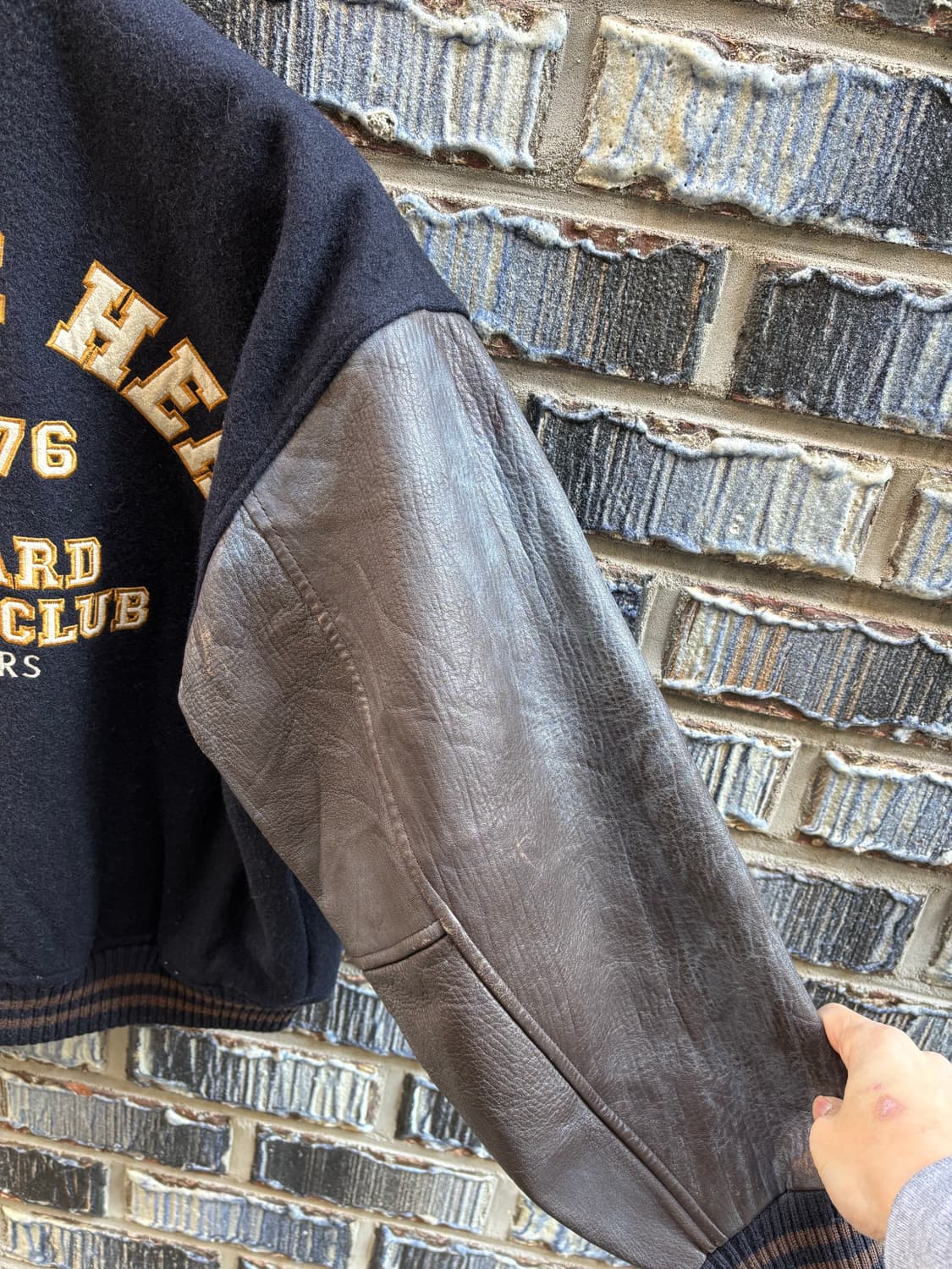 70s 하버드대학교 울레더 바시티자켓 상품이미지7