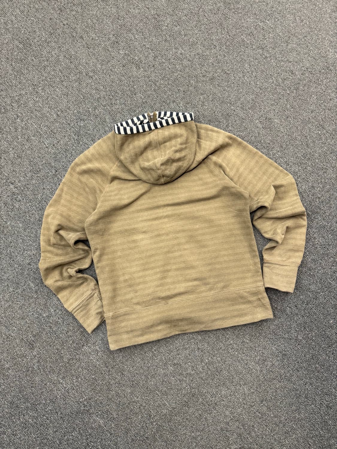 L)Real Thing 빈티지 스트라이프 포인트 올리브 후드집업 상품이미지5