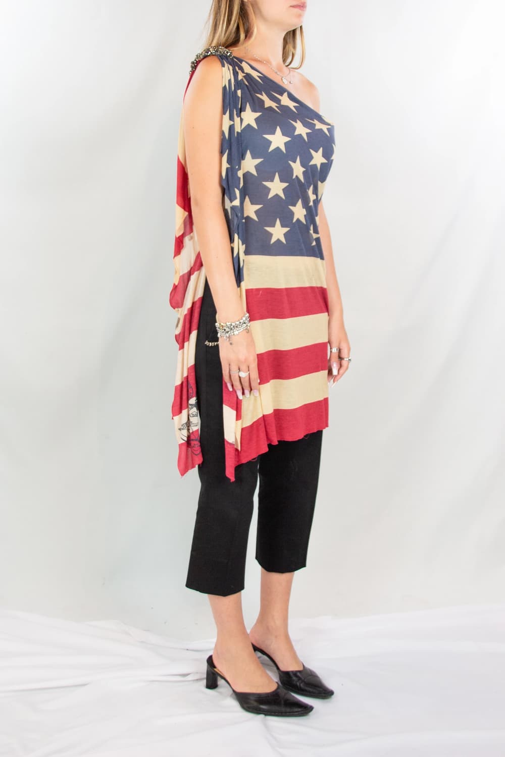 디스퀘어드2 아메리칸 플래그 성조기 원숄더 원피스 상품이미지7