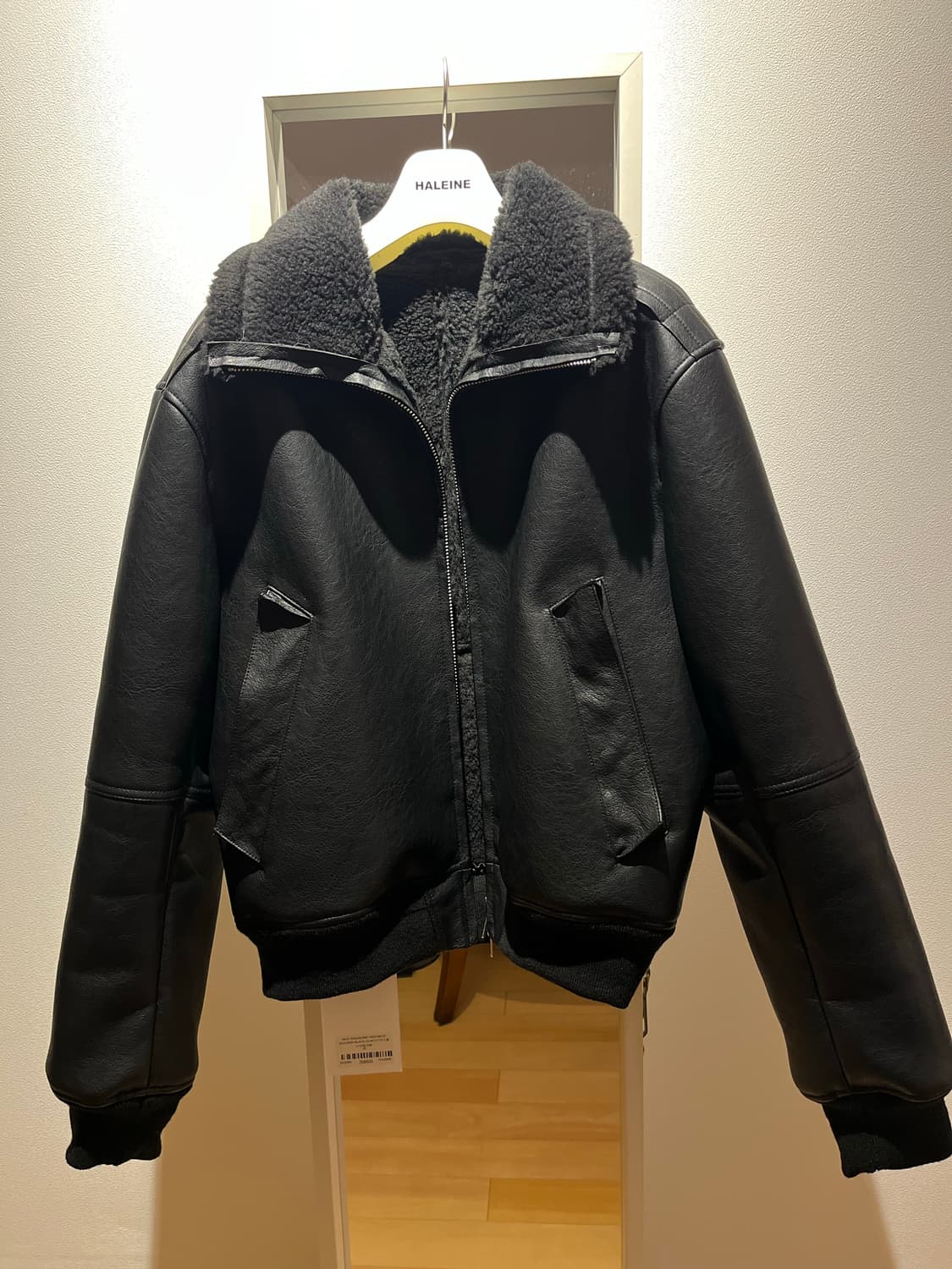 2) 알렌느 시어링 하이넥 블루종 블랙 상품이미지2