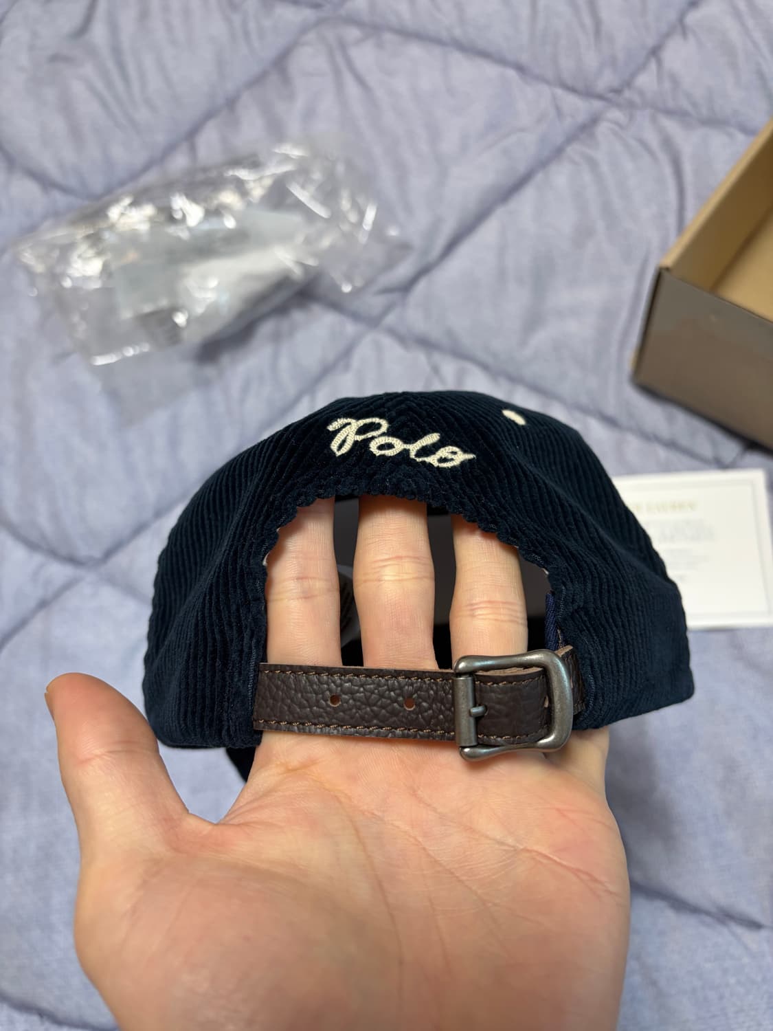 폴로 랄프로렌 코듀로이 볼캡 네이비 판매합니다 상품이미지3