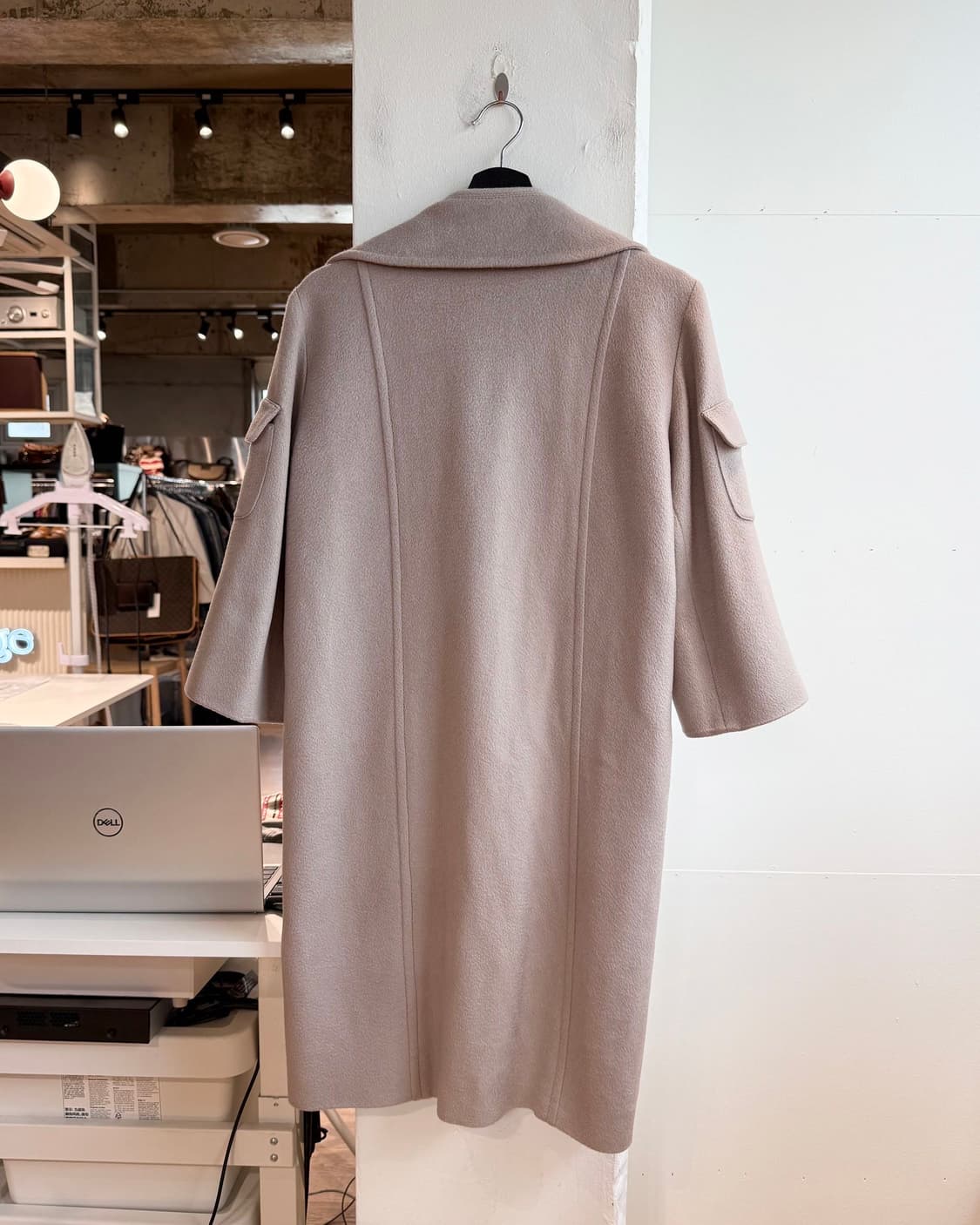 펜디 핑크베이지 더블 브레스티드 울 롱코트  상품이미지7