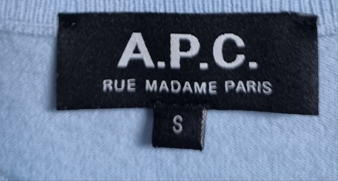 S ) APC 아페쎄 스카이블루 코튼 반팔 니트가디건 상품이미지3