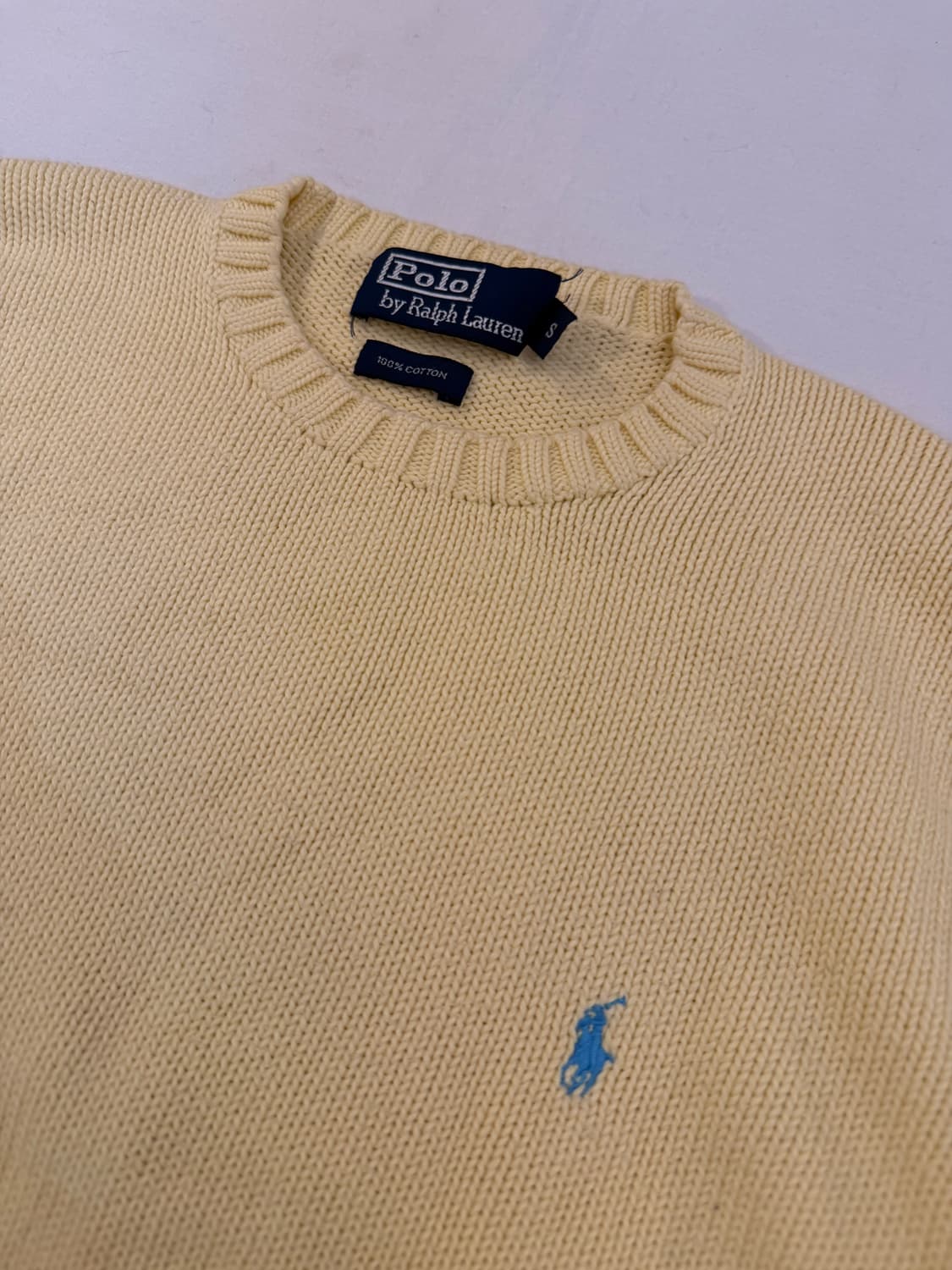 폴로 랄프로렌 코튼 니트 옐로우 상품이미지2