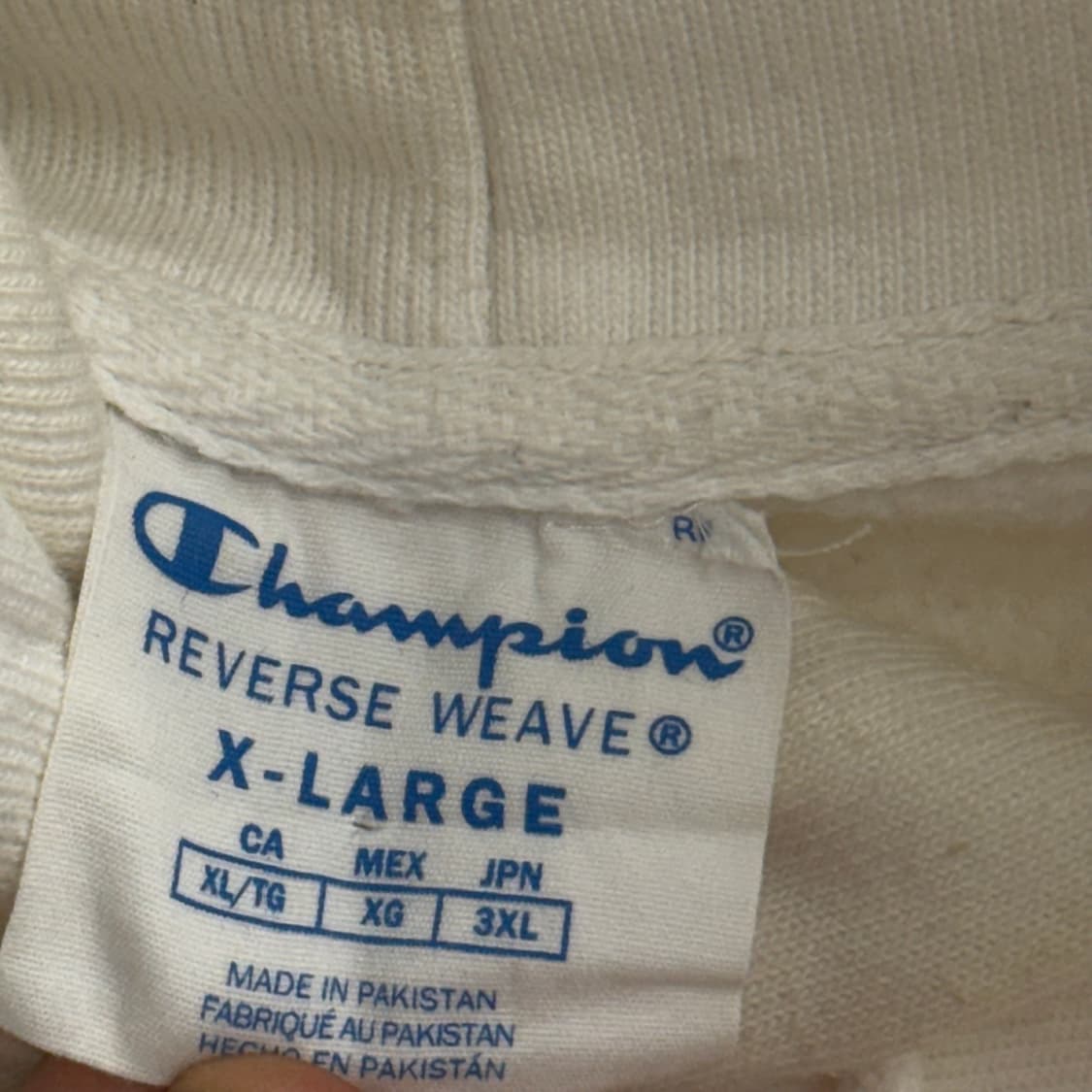 챔피온 리버스위브 로고 크림 후드 XL 상품이미지2