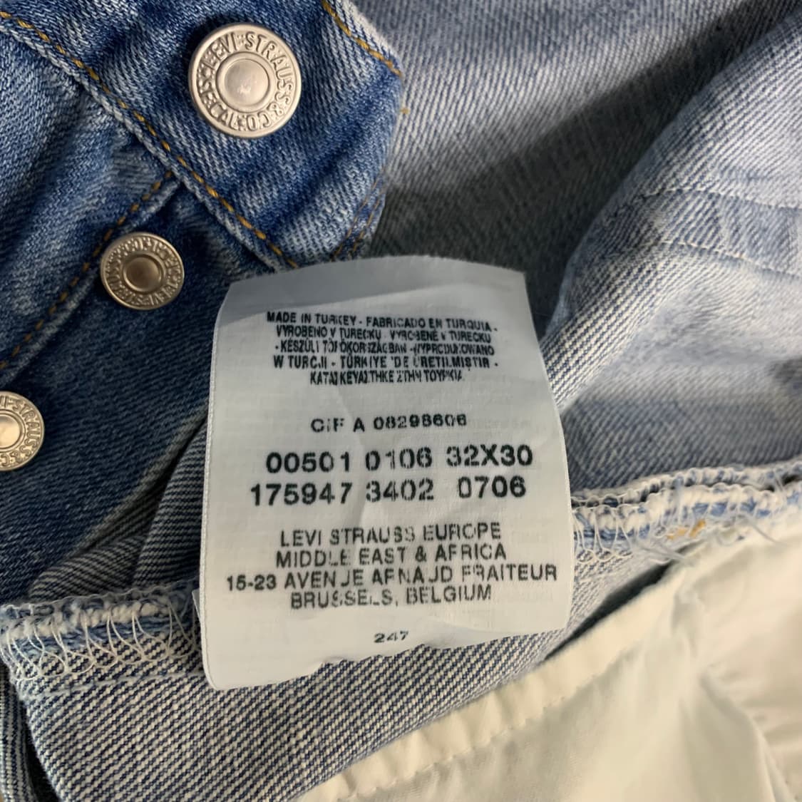 빈티지 리바이스 501 워싱 데님팬츠(29사이즈) 남자청바지 연중청 상품이미지9