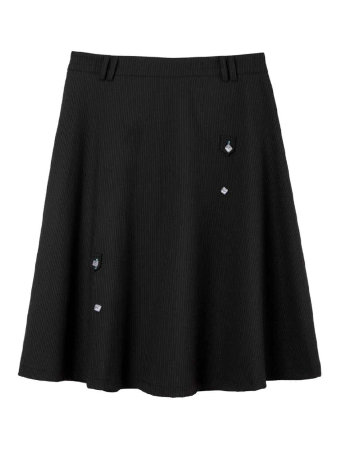 헤레틱 BUTTON FLARED SKIRT / black  상품이미지2