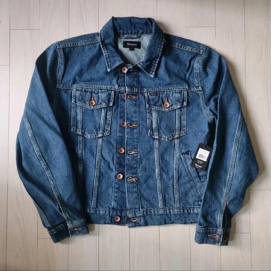 새제품M) 브릭스톤 케이블 데님 트러커 자켓 인디고 블루 상품이미지2