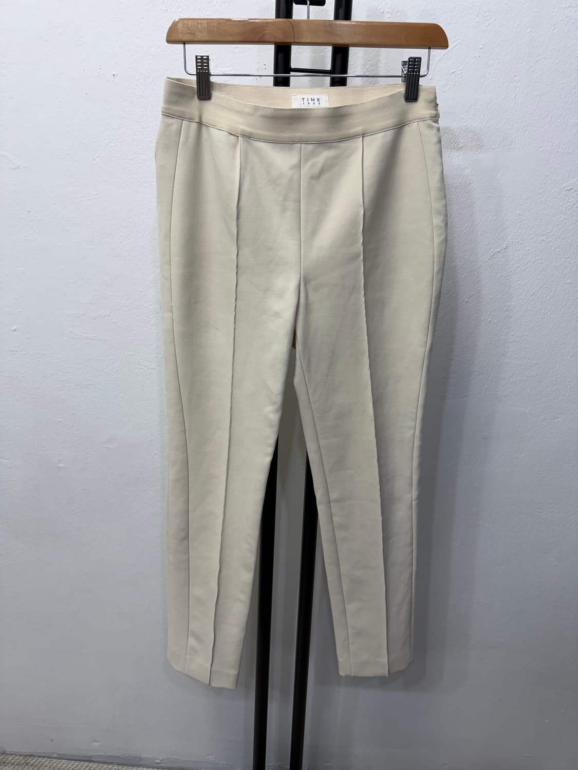 정품) TIME 타임1993 자수 아이보리 슬랙스 밴딩바지 64 상품이미지1