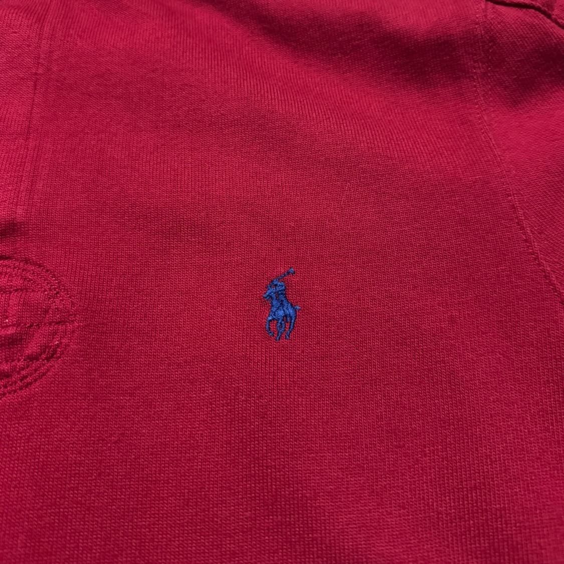 90s 폴로 랄프로렌 레드 럭비티 M 상품이미지6