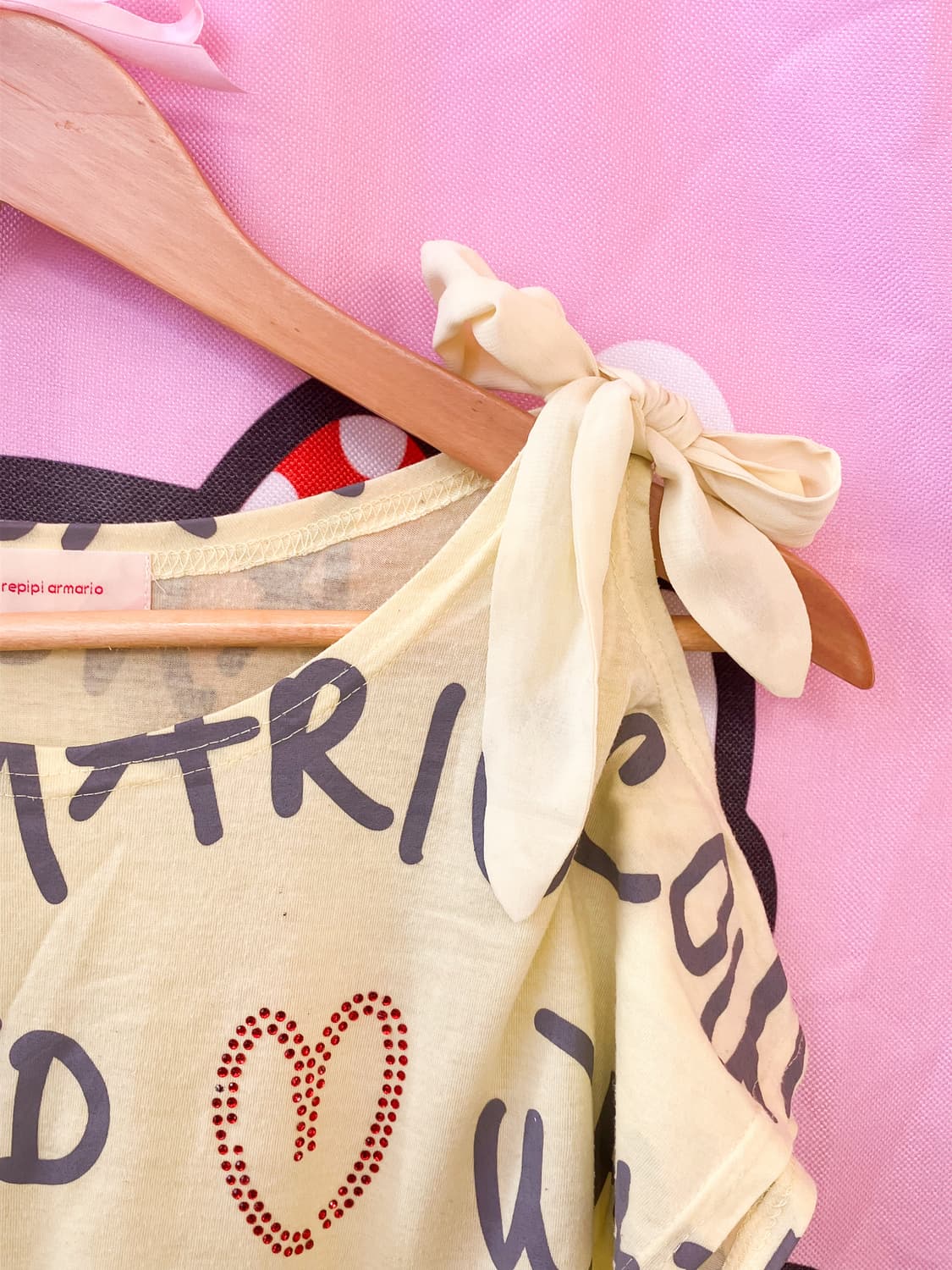 어깨트임 리본 포인트 티셔츠 상품이미지4