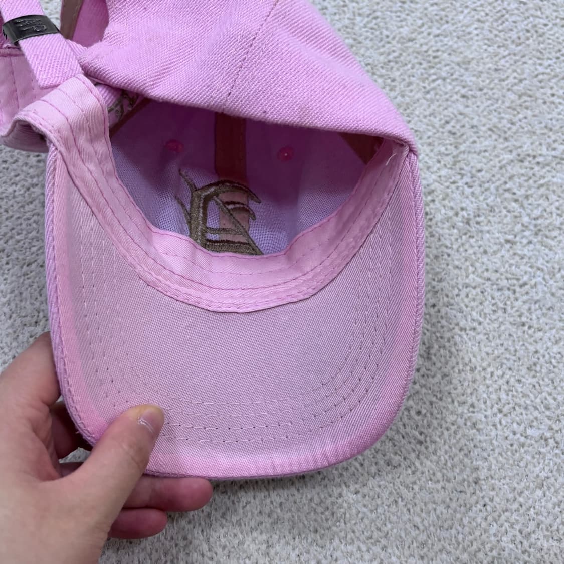 F 빈티지 A 자수 로고 핑크 볼캡 0616E2 상품이미지5