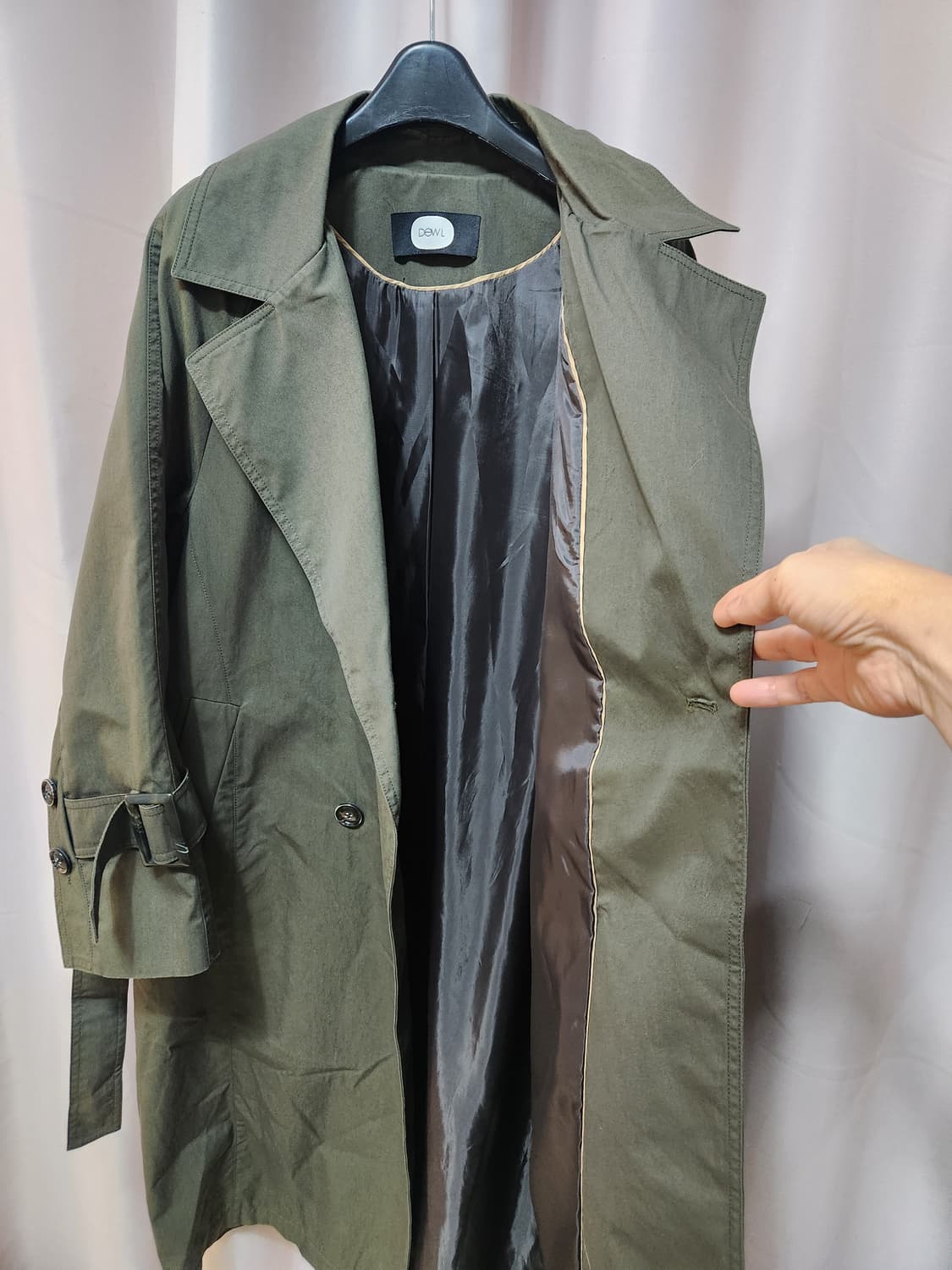 듀엘 카키색 롱 트렌치코트 상품이미지7