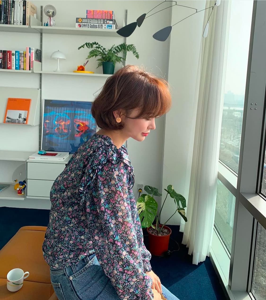 새상품 ) 임블리 셔링퍼프 쉬폰블라우스 상품이미지2