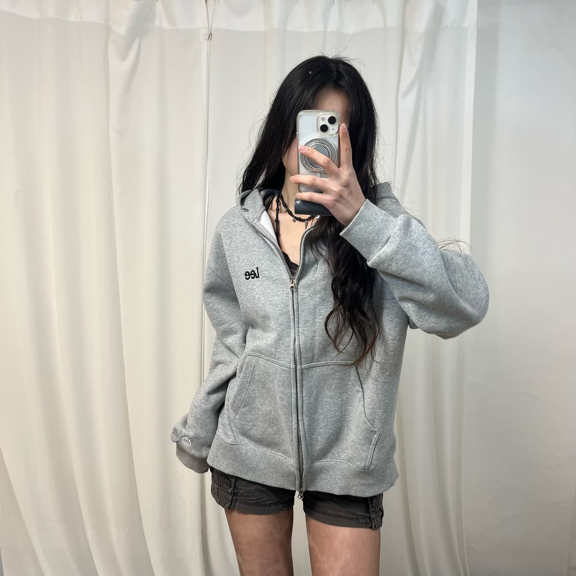LEE Gray Zip-Up Hoodie 상품이미지1