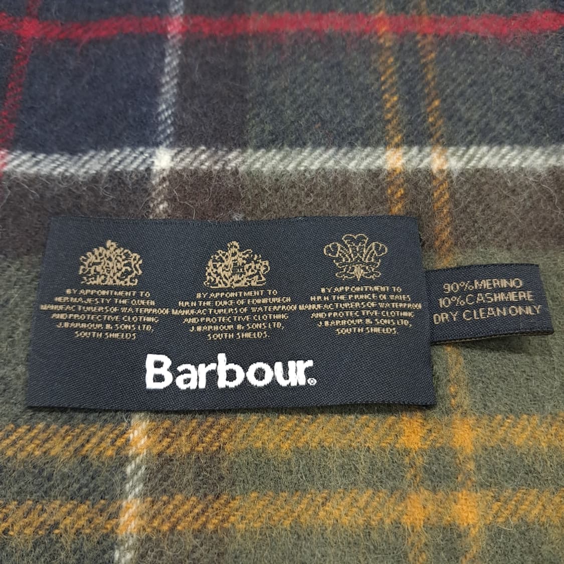 MX313 바버 올리브그린 타탄체크 메리노 캐시미어 목도리 머플러 상품이미지6