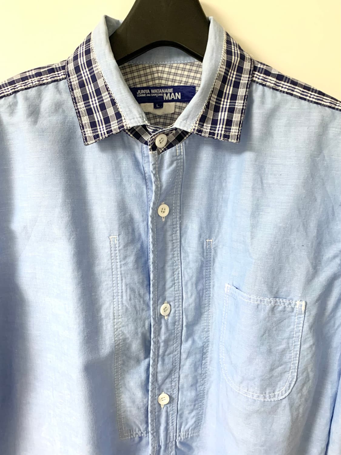 준야와타나베 맨 패츠워크 셔츠 상품이미지1