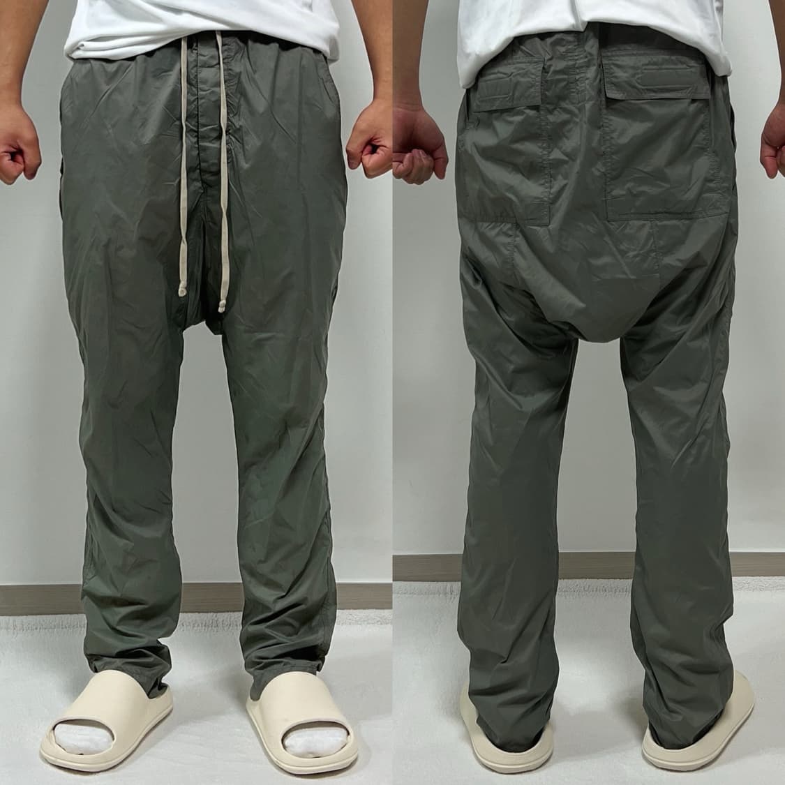 릭오웬스 20SS 다크쉐도우 드로우스트링 롱 나일론 사루엘 팬츠 더스트 상품이미지1