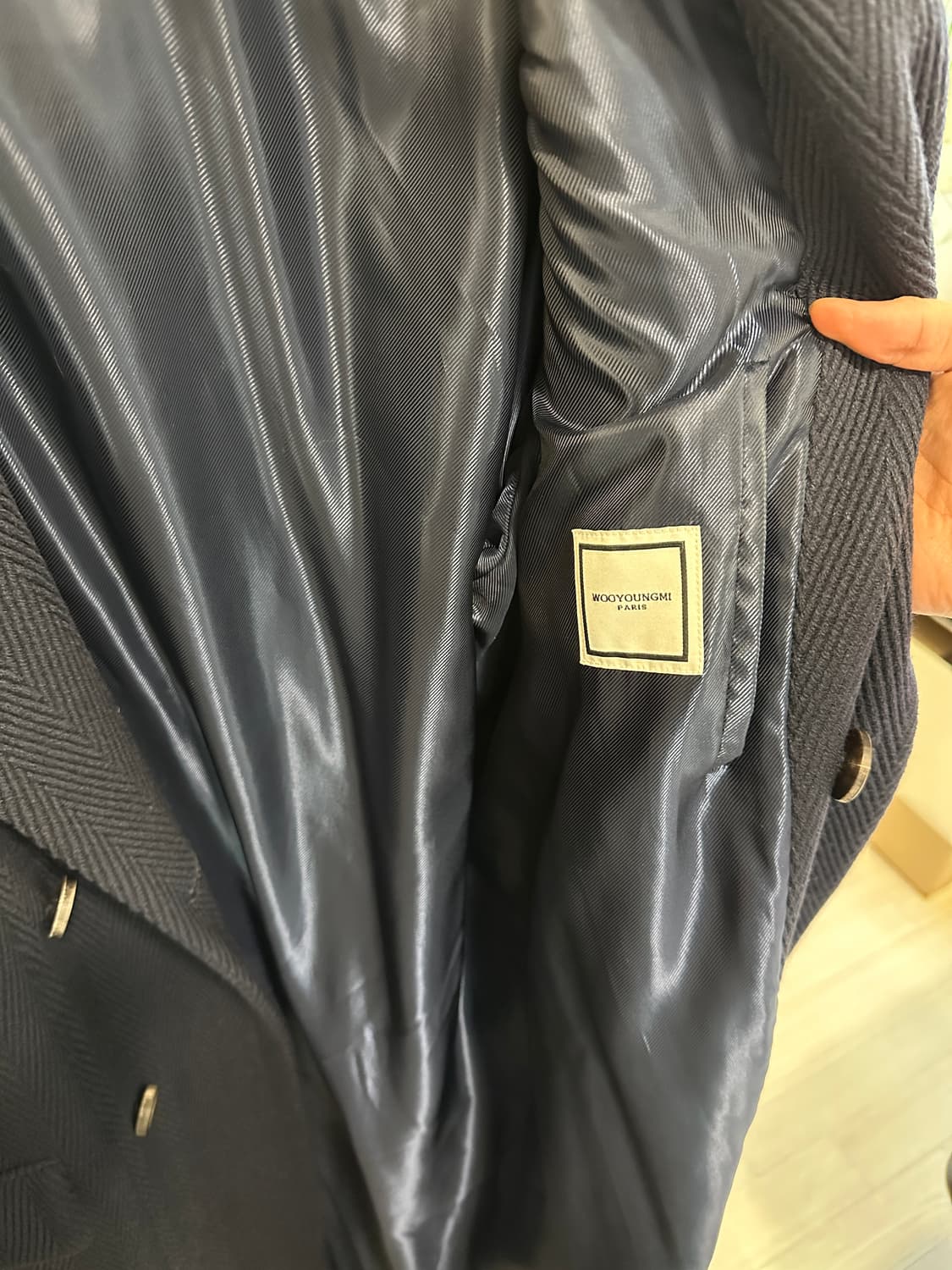 우영미 / 네이비 숄카라 로브코트 / 48 상품이미지3