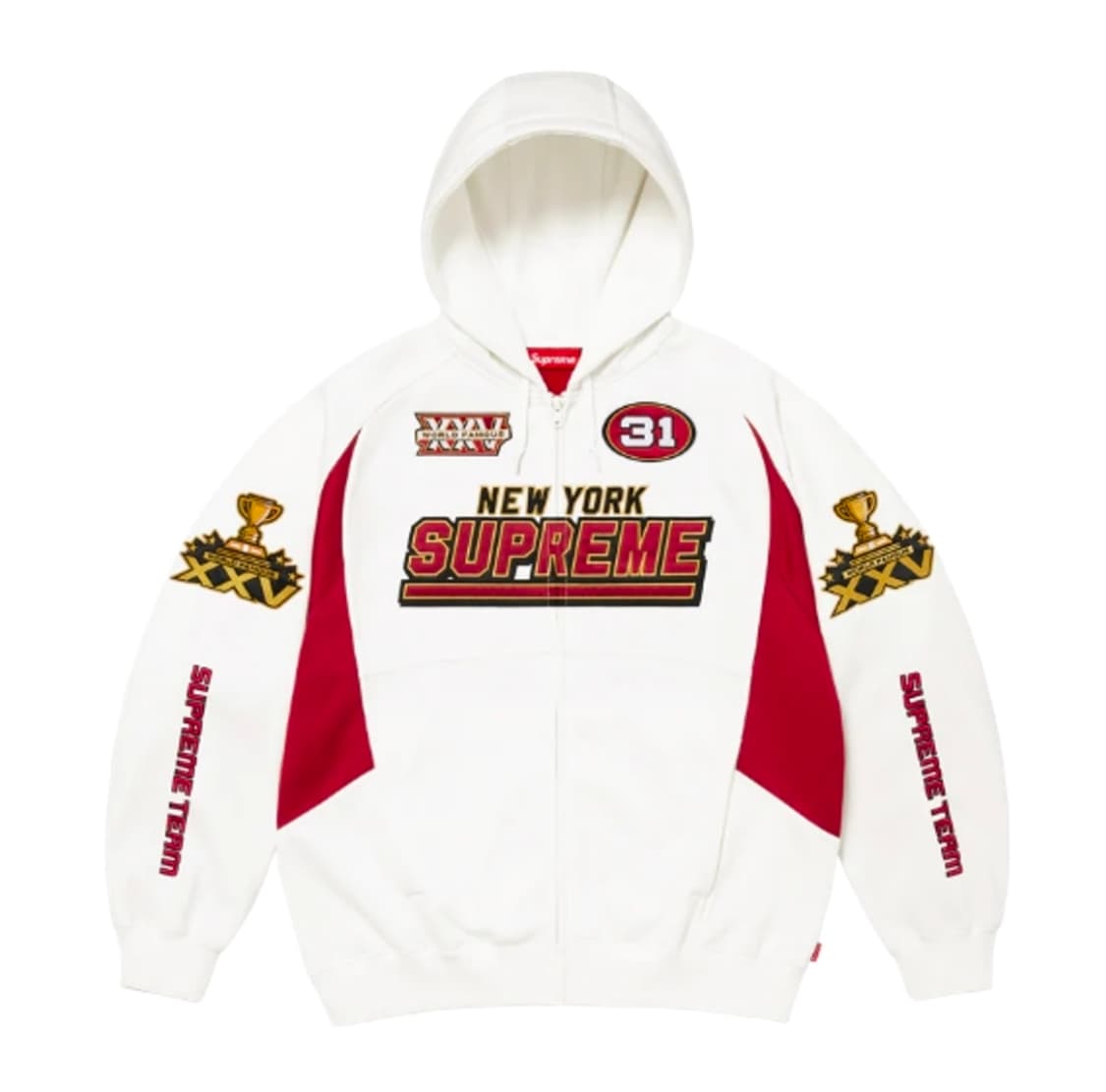 슈프림 풋볼 집업 후드 화이트 XL 상품이미지1