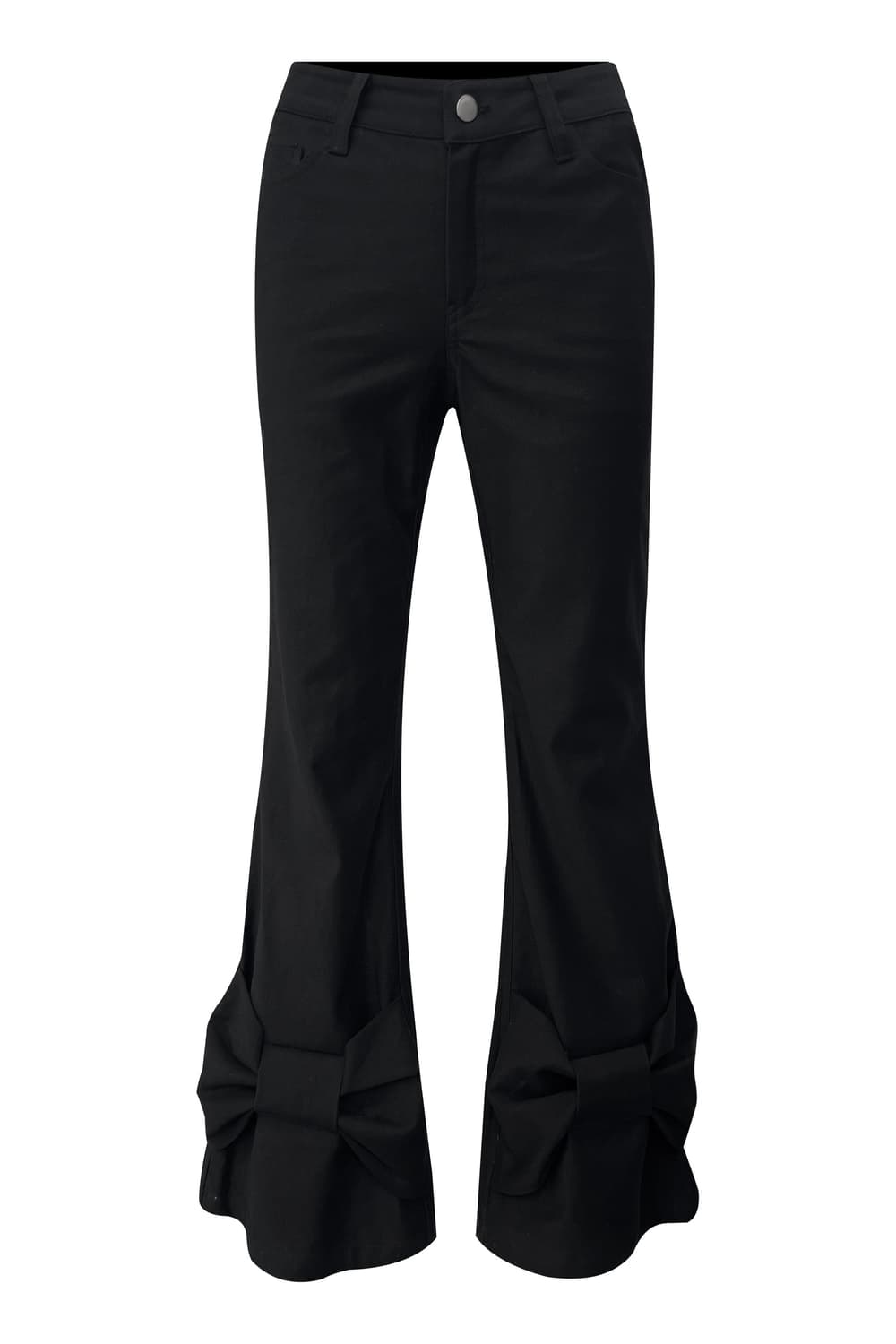 체메씨 BOW BOOTCUT PANTS 보우 부츠컷 팬츠 블랙 상품이미지1