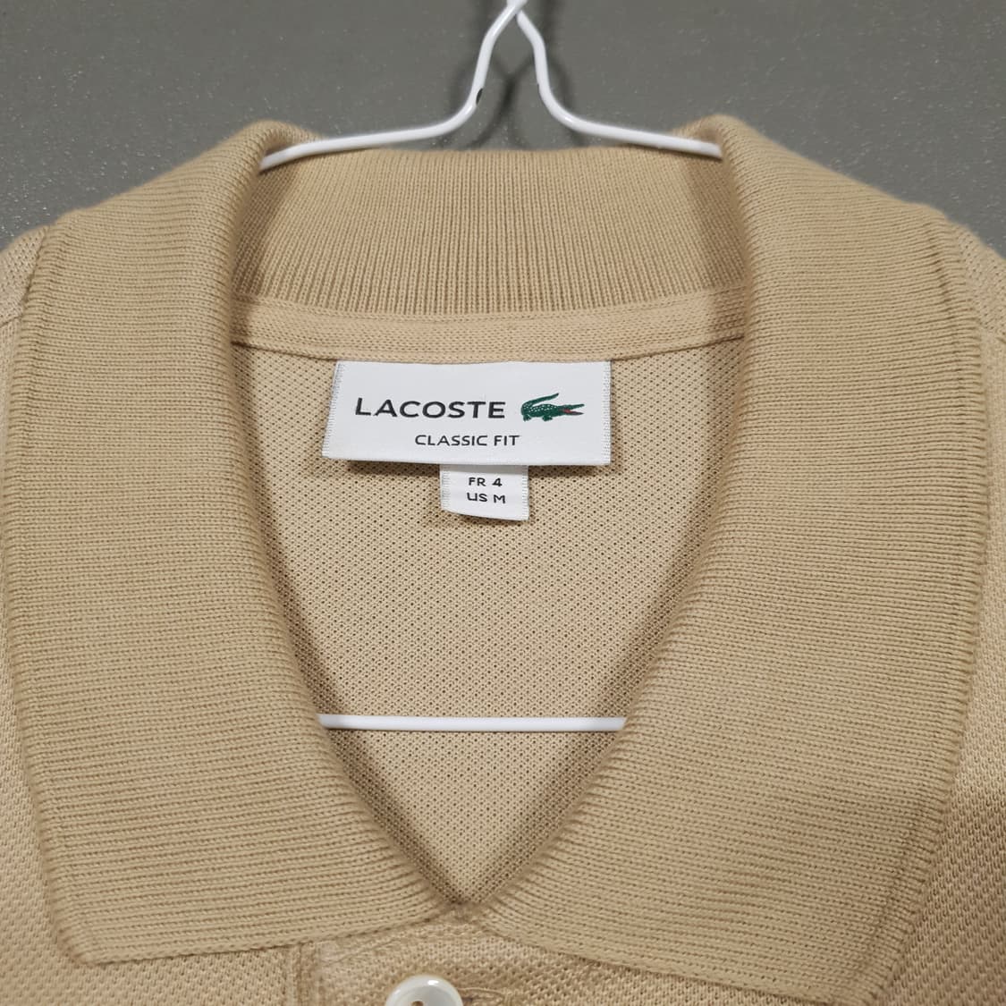 라코스테 신형 23ss 크록 반팔 카라티 폴로 셔츠 베이지 L1212 상품이미지4