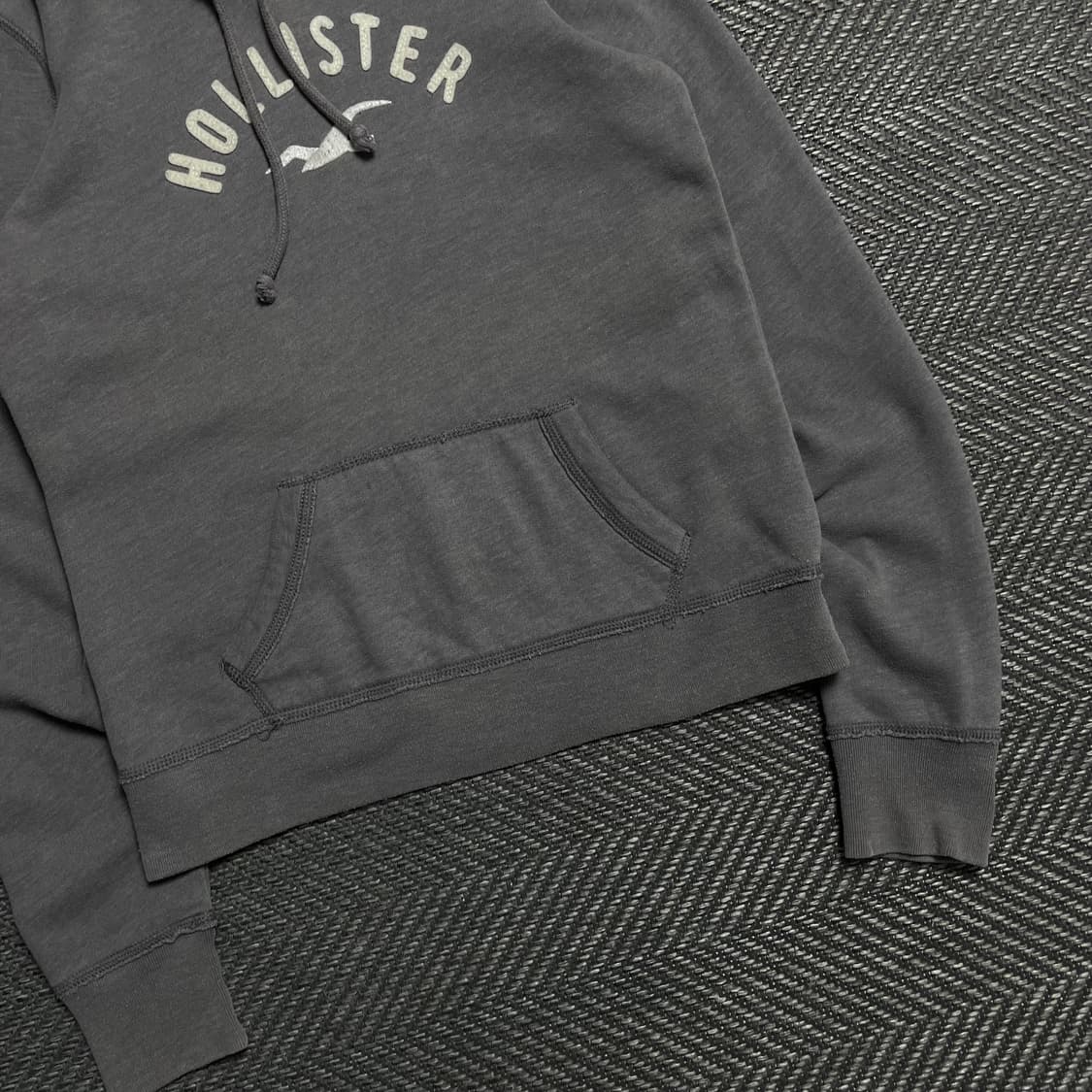 홀리스터 y2k 빅로고 자수 그레이 후드 티셔츠y 5205 상품이미지3