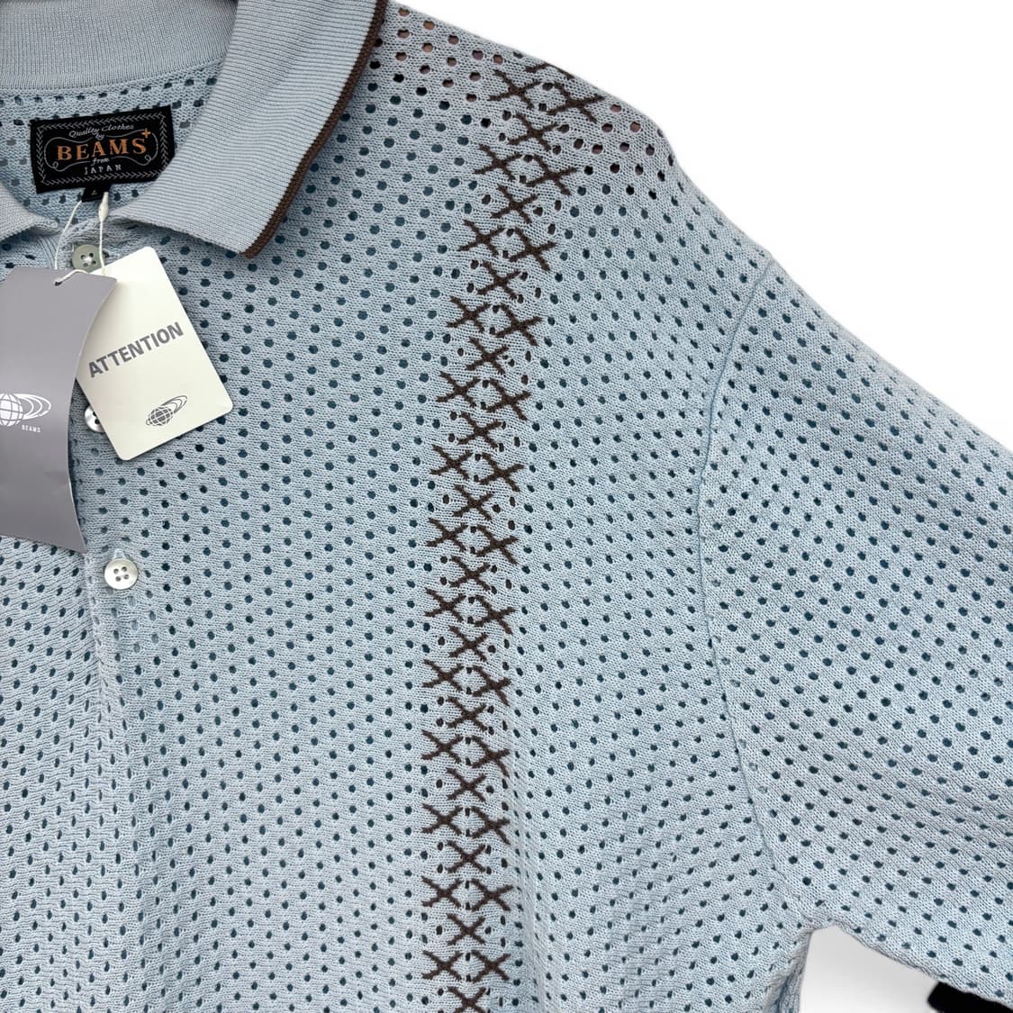 빔즈 플러스 니트 폴로 메쉬 스트라이프 셔츠 상품이미지4