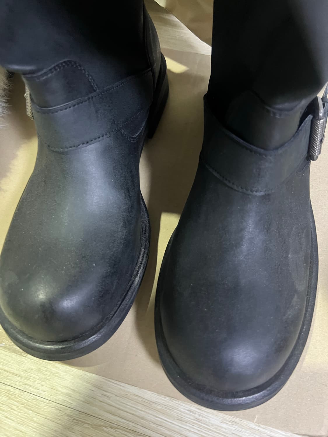 네거티브쓰리 슬라우치 롱부츠 240 워시드 블랙 판매 상품이미지2