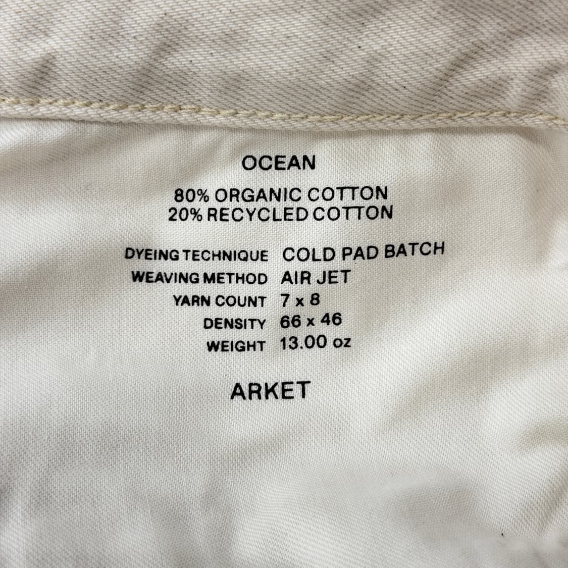 ARKET 아르켓 코코넛 화이트 코튼 팬츠 바지 블랙 34 상품이미지5