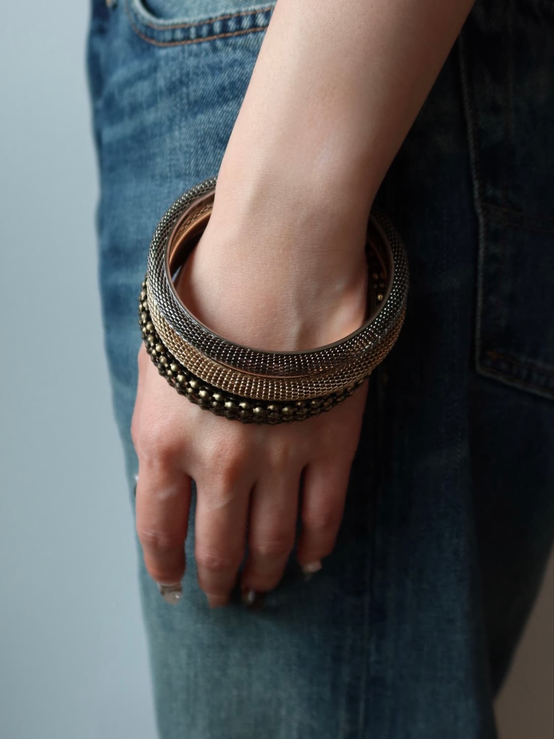 bronze mesh bangle set 상품이미지4