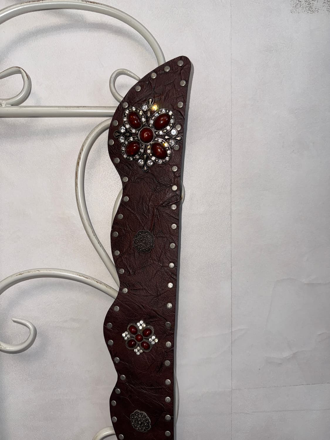 Dark brown bohemian flower gemstone belt 상품이미지5