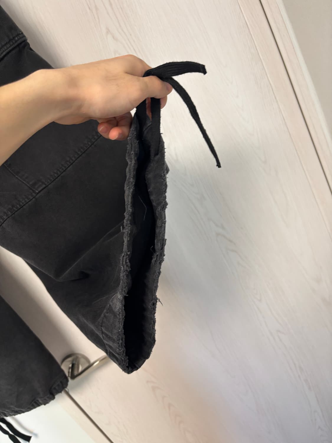 2) 논노드 더블니 커버 팬츠 빈티지 블랙 상품이미지5