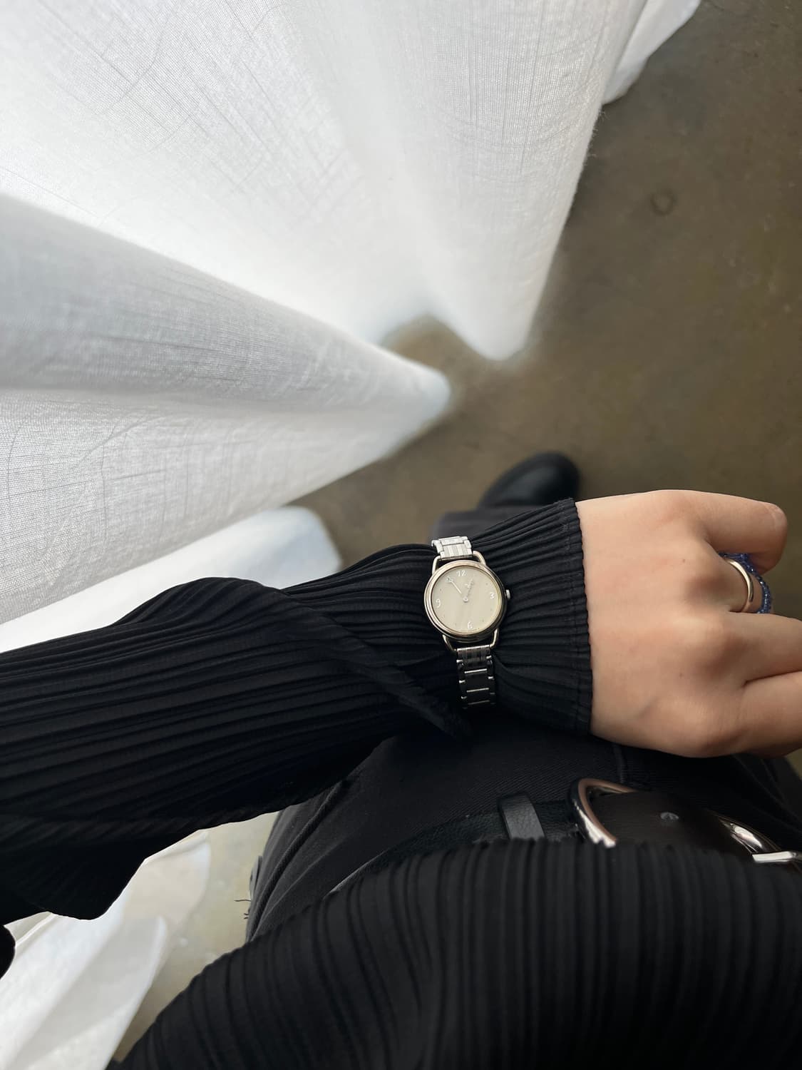 90s Agnes b. 아네스베 로고 시침 손목시계 상품이미지4